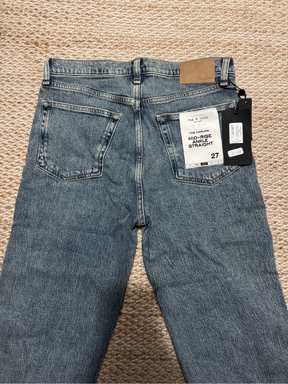 rag & bone Straight Leg Jeans in Light Blue Wash - Picture 3 of 5